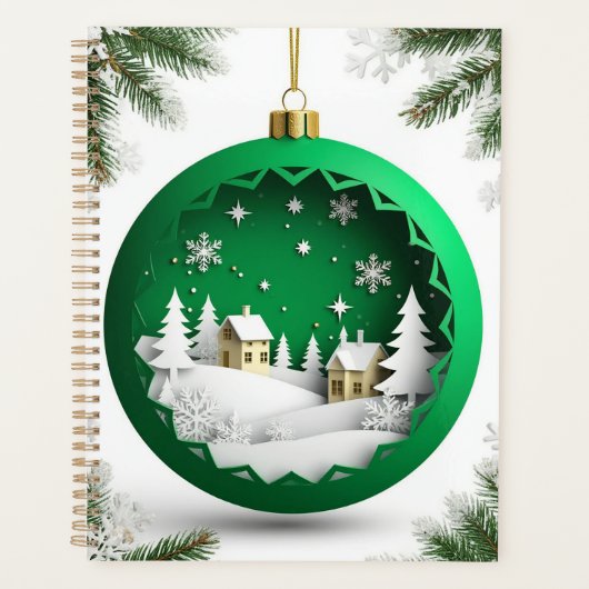 Weihnachtsschmuck mit Winterlandschaft Planer (Vorderseite)