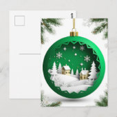 Weihnachtsschmuck mit Winterlandschaft Postkarte (Vorne/Hinten)