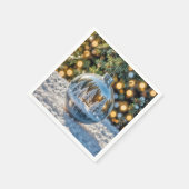 Weihnachtsschmuck mit Winterwaldlandschaft Serviette (Ecke)