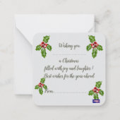 Weihnachtsschmuck Mitteilungskarte (Rückseite)