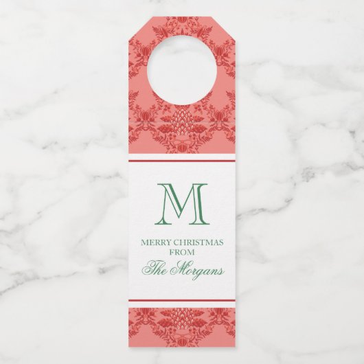 Weihnachtsschmuck Monogram Flaschenanhänger (Vorderseite)