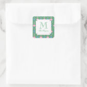 Weihnachtsschmuck Monogram-Geschenk Quadratischer Aufkleber (Tasche)