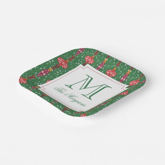 Weihnachtsschmuck Monogram Pappteller (Gewinkelt)