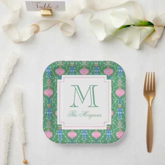 Weihnachtsschmuck Monogram Pappteller (Hochzeit)