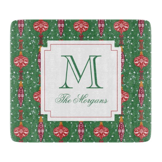 Weihnachtsschmuck Monogram Schneidebrett (Vorderseite)