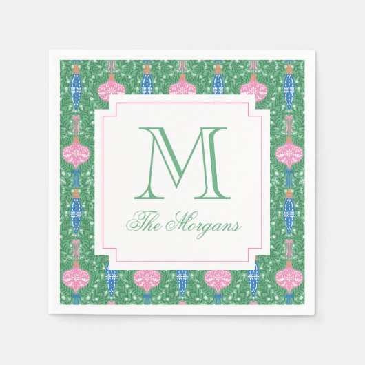 Weihnachtsschmuck Monogram Serviette (Vorderseite)