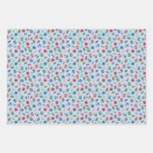 Weihnachtsschmuck Multicolor Retro Inspiriert Geschenkpapier Set (Vorderseite 3)