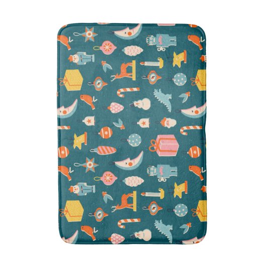 Weihnachtsschmuck Muster Badematte (Vorderseite Vertikal)