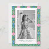 Weihnachtsschmuck Muster Foto Feiertagskarte (Vorderseite)