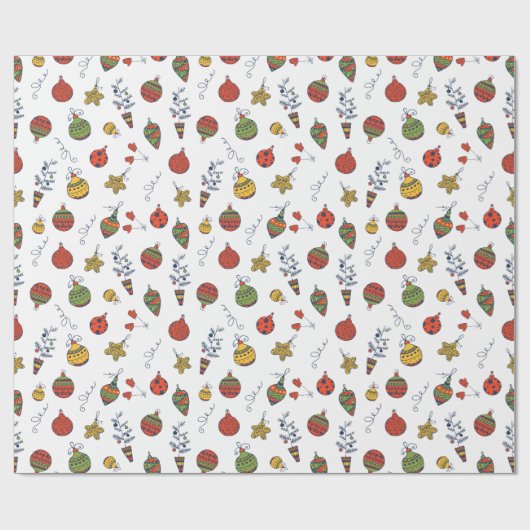 Weihnachtsschmuck Muster Geschenkpapier (Flach)