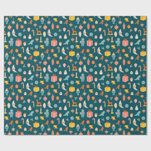 Weihnachtsschmuck Muster Geschenkpapier (Flach)