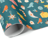 Weihnachtsschmuck Muster Geschenkpapier (Rolleneckpunkt)