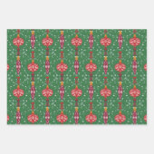Weihnachtsschmuck Muster Geschenkpapier Set (Vorderseite 3)