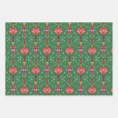 Weihnachtsschmuck Muster Geschenkpapier Set (Vorderseite)