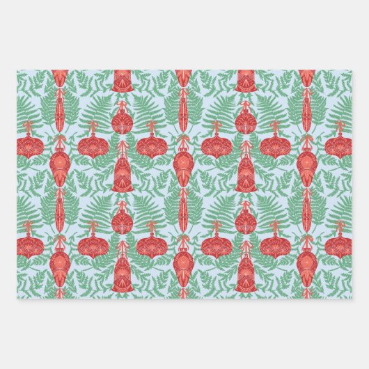 Weihnachtsschmuck Muster Geschenkpapier Set (Vorderseite 2)