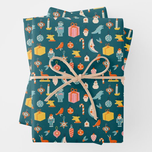 Weihnachtsschmuck Muster Geschenkpapier Set (Beispiel)