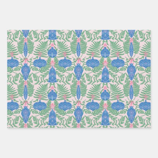 Weihnachtsschmuck Muster Geschenkpapier Set (Vorderseite)