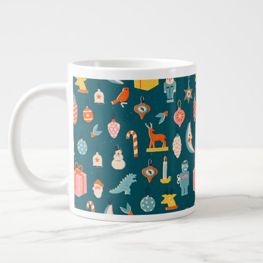Weihnachtsschmuck Muster Jumbo-Tasse (Links)