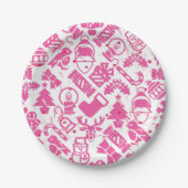 Weihnachtsschmuck-Muster.pink.07 Pappteller (Vorderseite)