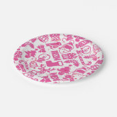 Weihnachtsschmuck-Muster.pink.07 Pappteller (Schrägansicht)