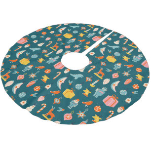 Weihnachtsschmuck Muster Polyester Weihnachtsbaumdecke