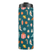 Weihnachtsschmuck Muster Thermosbecher (Vorderseite)