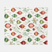 Weihnachtsschmuck - Nahtloses Muster Fleecedecke (Vorderseite (Horizontal))