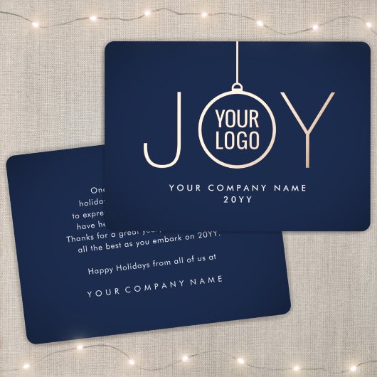 Weihnachtsschmuck Navy Blue Joy Folien Feiertagskarte