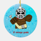 Weihnachtsschmuck, Niedlich Hockey Goalie Keramikornament (Hinten)