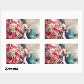 Weihnachtsschmuck noch Leben Rechteckiger Aufkleber (Blatt)