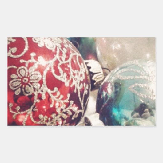 Weihnachtsschmuck noch Leben Rechteckiger Aufkleber (Vorderseite)