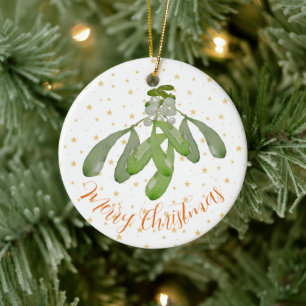Weihnachtsschmuck Original Wasserfarbe Mistletoe