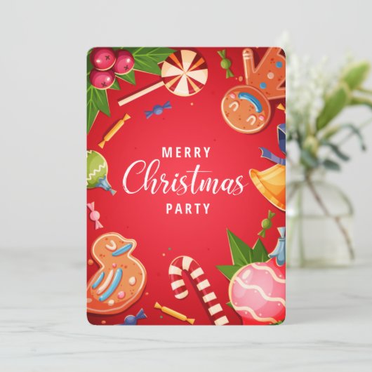 Weihnachtsschmuck-Party Einladung (Stehend Vorderseite)