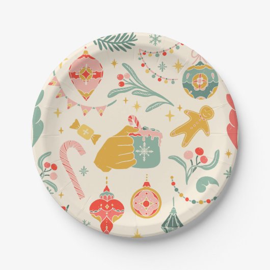 Weihnachtsschmuck Party Einladung Pappteller (Vorderseite)