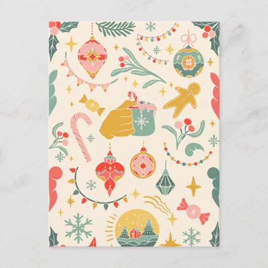 Weihnachtsschmuck Party Einladung Postkarte (Vorderseite)