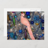 Weihnachtsschmuck Peach Pfau Feiertagspostkarte (Vorne/Hinten)