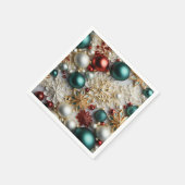 Weihnachtsschmuck Perlen Gold Rote Perlen Serviette (Ecke)