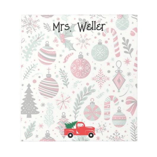 Weihnachtsschmuck Personalisiert Notizblock (Vorderseite)