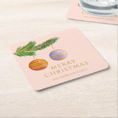 Weihnachtsschmuck Personalisiert Rechteckiger Pappuntersetzer (angewinkelt)