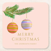 Weihnachtsschmuck Personalisiert Rechteckiger Pappuntersetzer (Vorderseite)