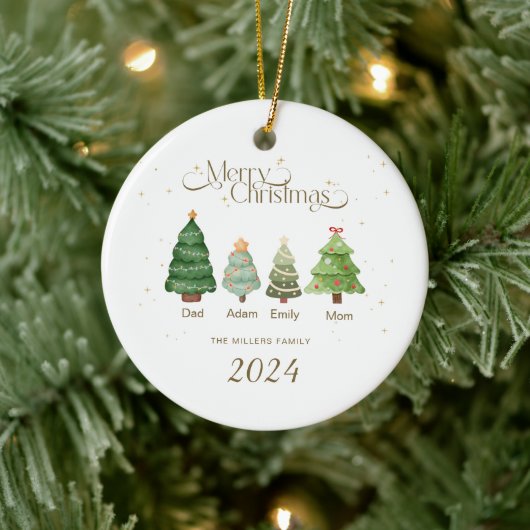 Weihnachtsschmuck, Personalisierte Familie Keramik Ornament (Baum)