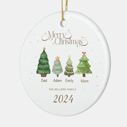 Weihnachtsschmuck, Personalisierte Familie Keramik Ornament (Links)