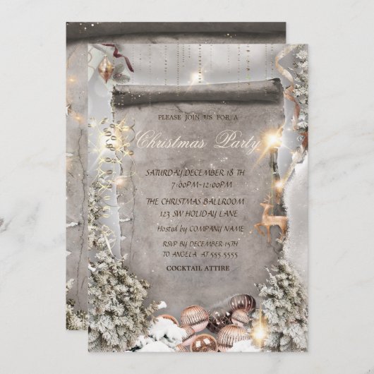 Weihnachtsschmuck,Pine Tree Weihnachtsunternehmen Einladung (Vorne/Hinten)