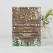 Weihnachtsschmuck Pine Trees Holiday Party Einladung (Stehend Vorderseite)