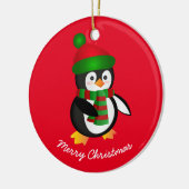 Weihnachtsschmuck-Pinguin Keramik Ornament (Links)