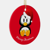 Weihnachtsschmuck-Pinguin Keramikornament (Rechts)