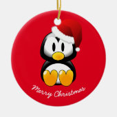 Weihnachtsschmuck-Pinguin Keramikornament (Vorne)