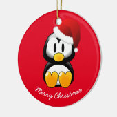 Weihnachtsschmuck-Pinguin Keramikornament (Links)