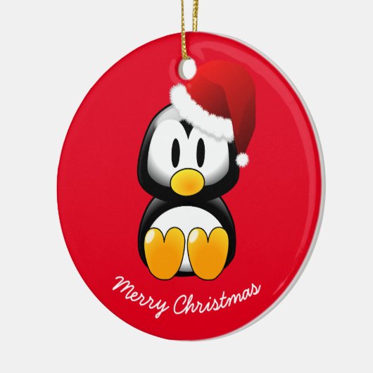 Weihnachtsschmuck-Pinguin Keramikornament (Links)