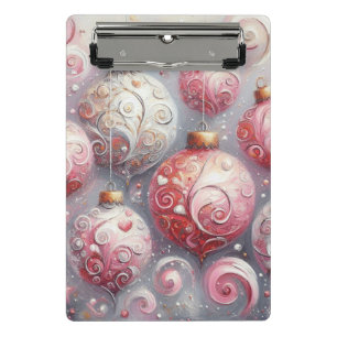 Weihnachtsschmuck Pink White Mini Klemmbrett